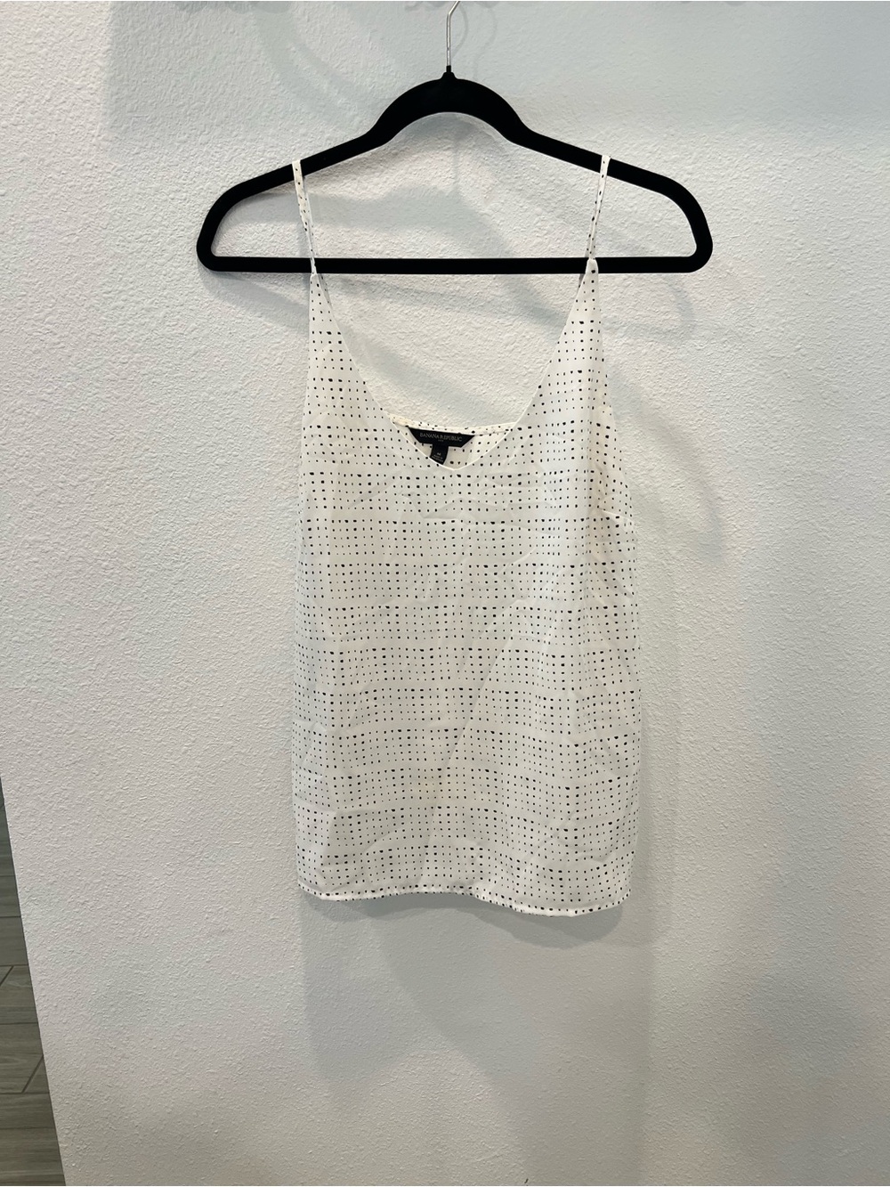 Banana Republic White Polka Dot Spaghetti-Strap Camisole Top
